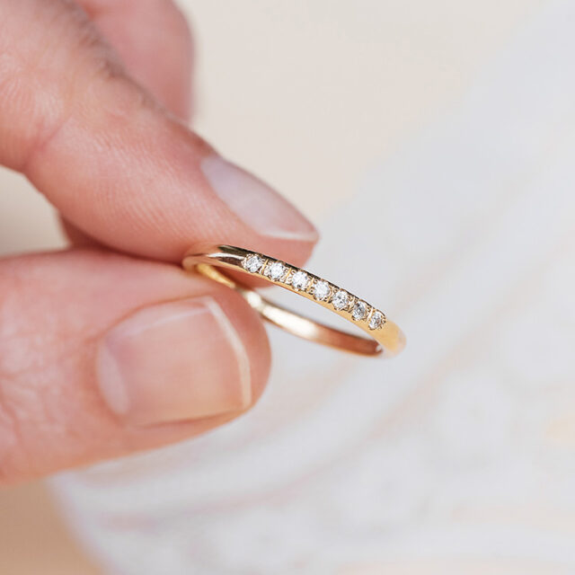 Memoire Ring aus Gelbgold mit Brillanten